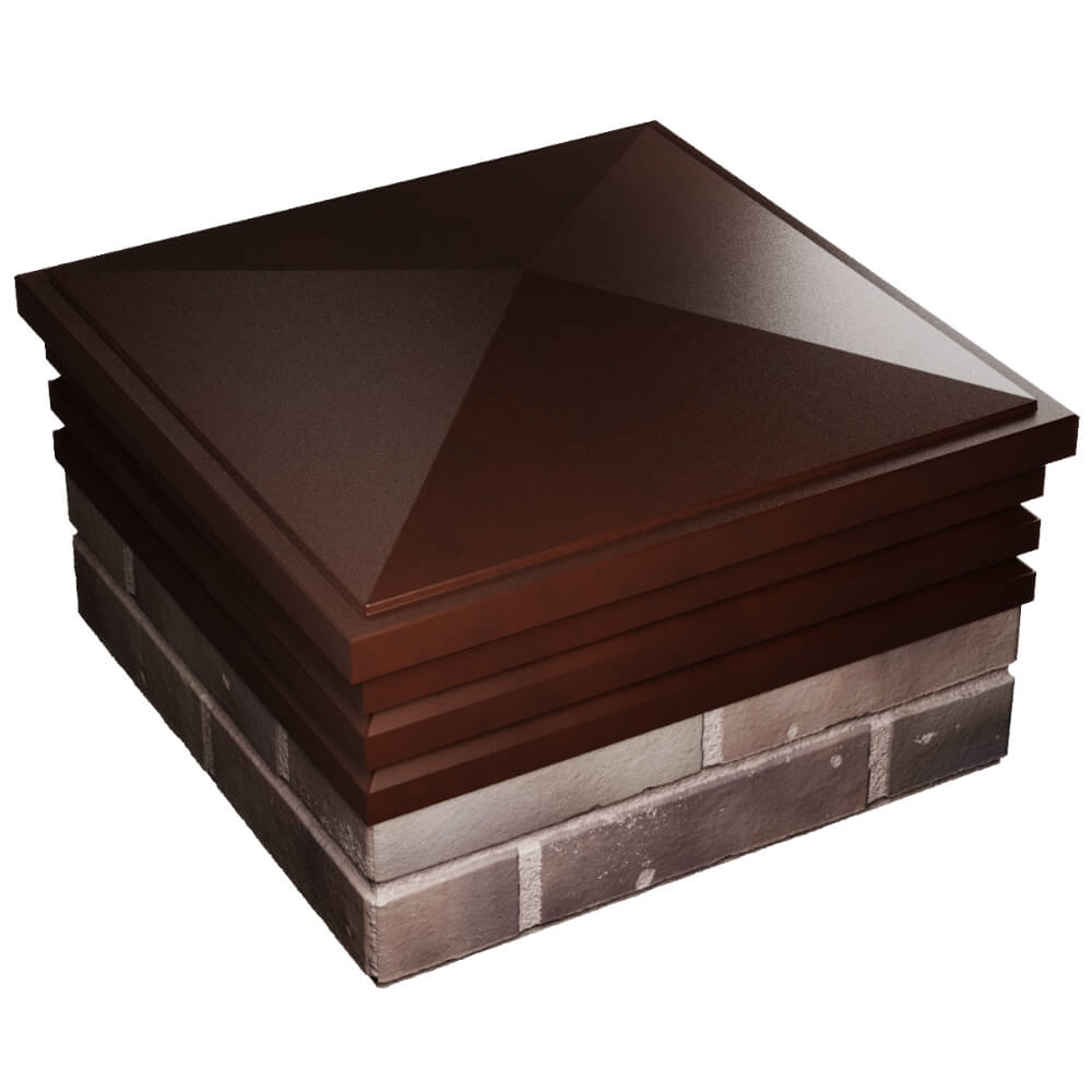 Колпак Zking Бона ХайТек Коричневый на столб 2х2 кирпича (513х513мм) в Ломоносове фото