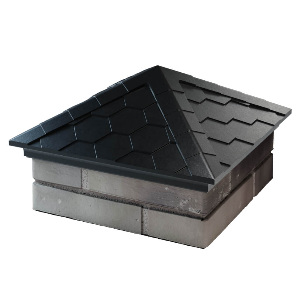 Колпак Zking Эверест Черный на столб 1.5х1.5 кирпича (390х390мм) в Ломоносове фото