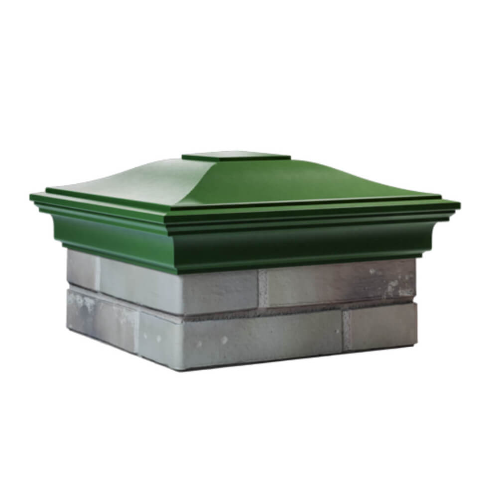 Колпак Zking Монблан Зеленый на столб 1.5х1.5 еврокирпича 0.7НФ (355х355мм) в Ломоносове фото