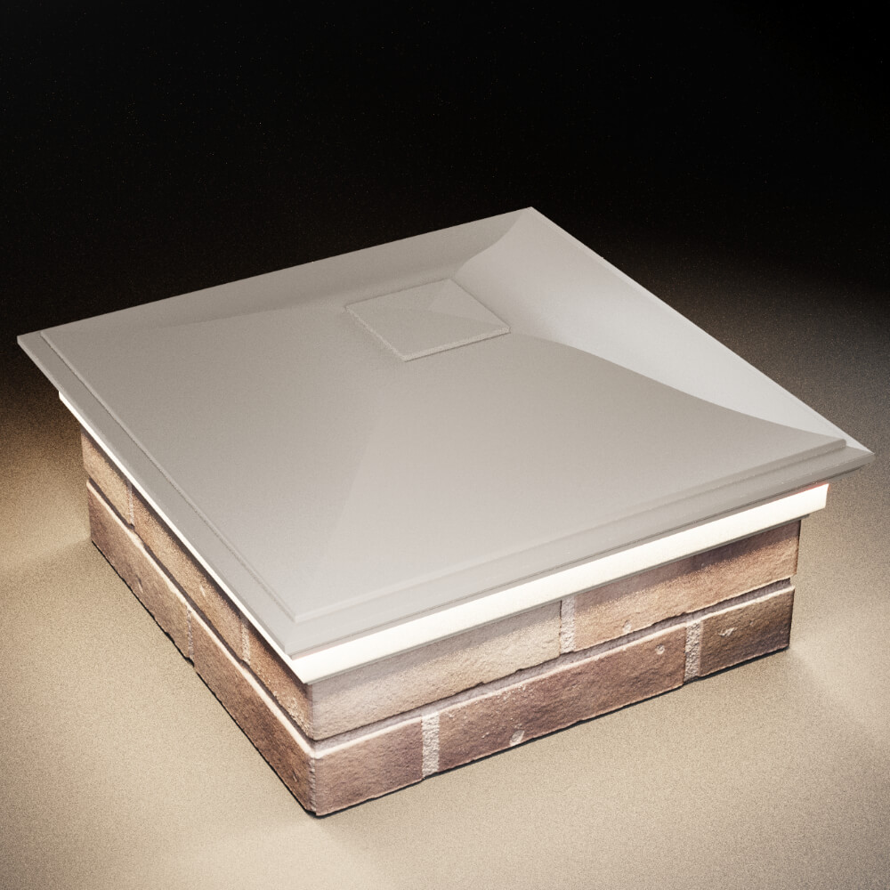 Колпак Zking Монблан Бежевый на столб 2х2 кирпича (515х515мм) c подсветкой в Ломоносове фото