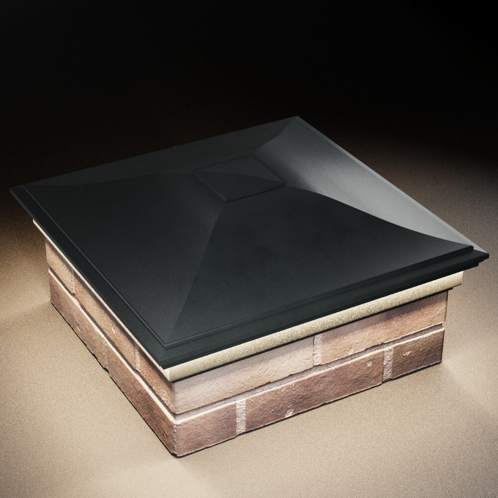 Колпак Zking Монблан Черный на столб 2х2 кирпича (515х515мм) c подсветкой в Ломоносове фото