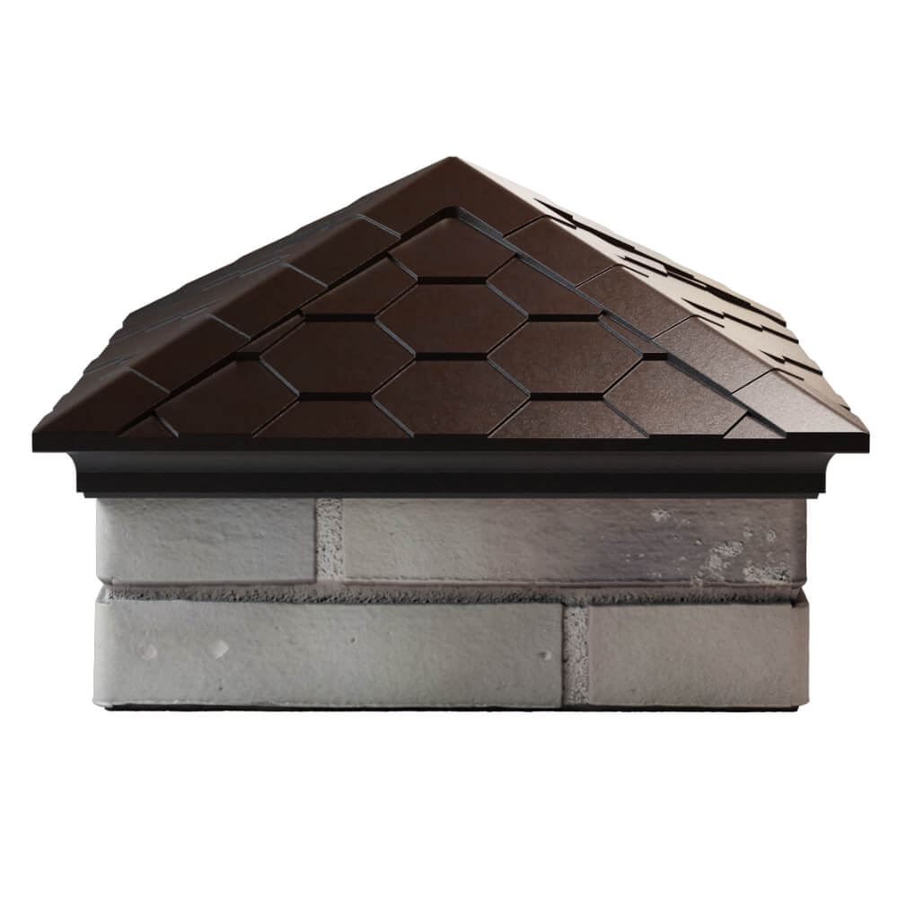Колпак Zking Эверест Коричневый на столб 1.5х1.5 кирпича (390х390мм) Ломоносов фото
