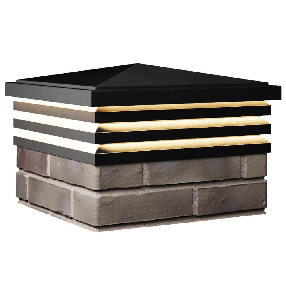 Колпак Zking Бона ХайТек Черный на столб 1.5х1.5 кирпича (385х385мм) с подсветкой в Ломоносове фото