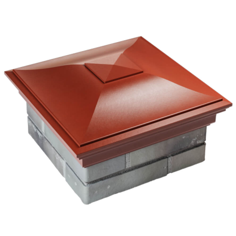 Колпак Zking Монблан Красный на столб 1.5х1.5 кирпича (385х385мм) в Ломоносове фото