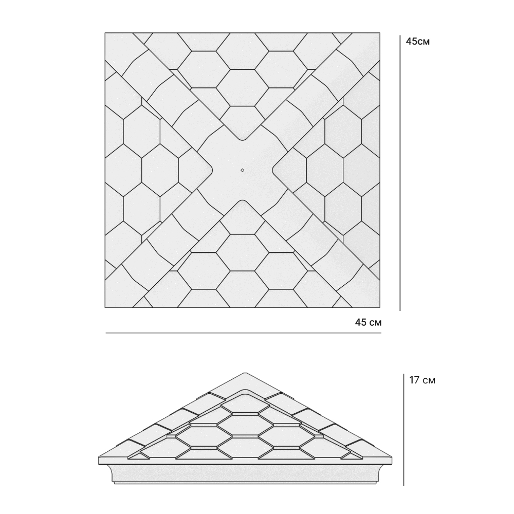 Колпак Zking Эверест Черный на столб 1.5х1.5 кирпича (390х390мм) в Ломоносове фото