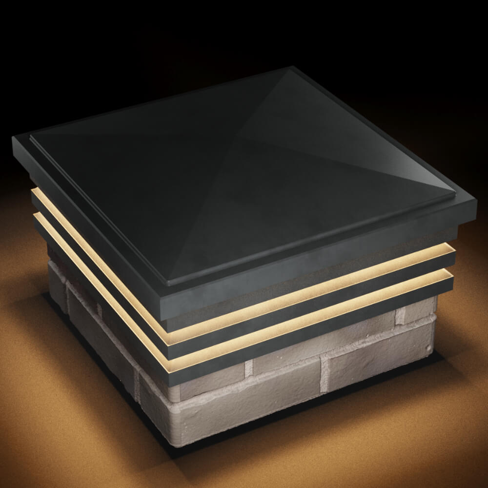 Колпак Zking Бона ХайТек Серый на столб 1.5х1.5 кирпича (385х385мм) с подсветкой в Ломоносове фото