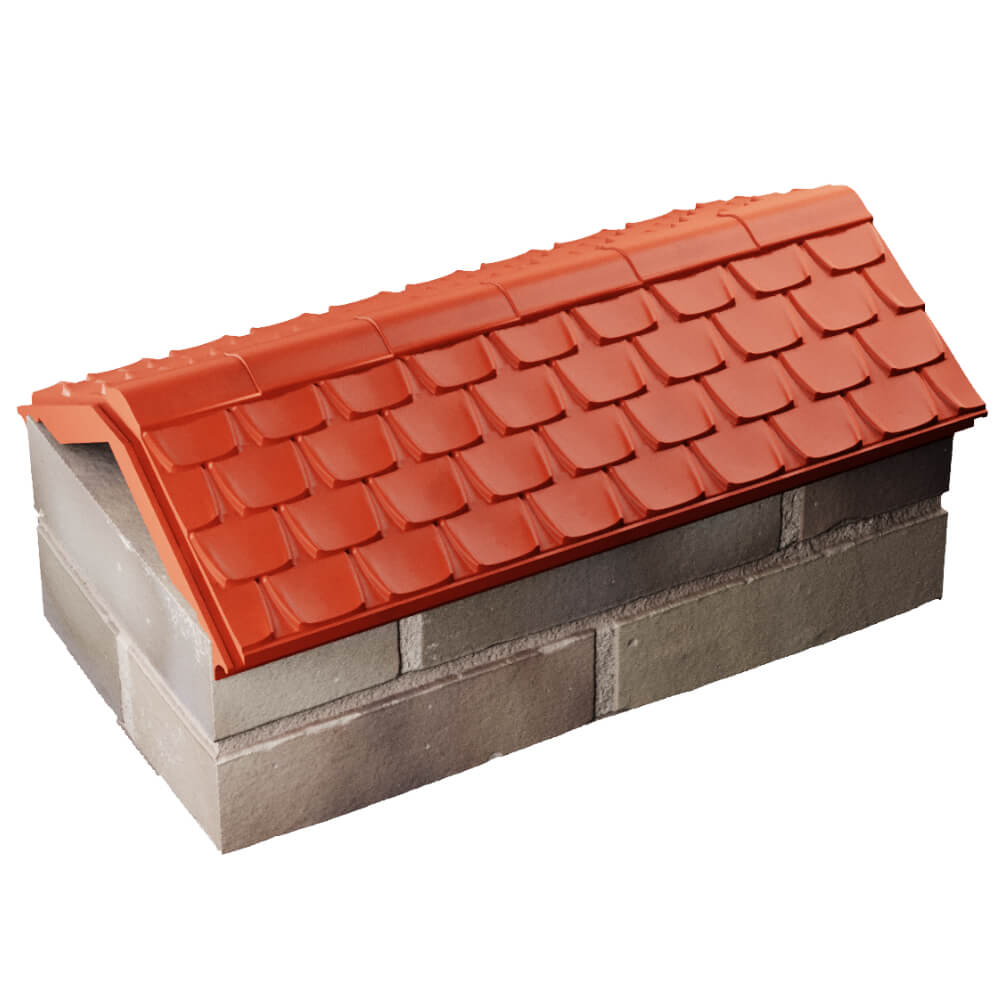 Парапет Zking Эльбрус Красный с посадкой на 1 кирпич (255мм) в Ломоносове фото