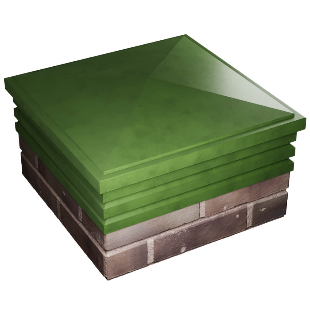 Колпак Zking Бона ХайТек Зеленый на столб 2х2 кирпича (513х513мм) в Ломоносове фото