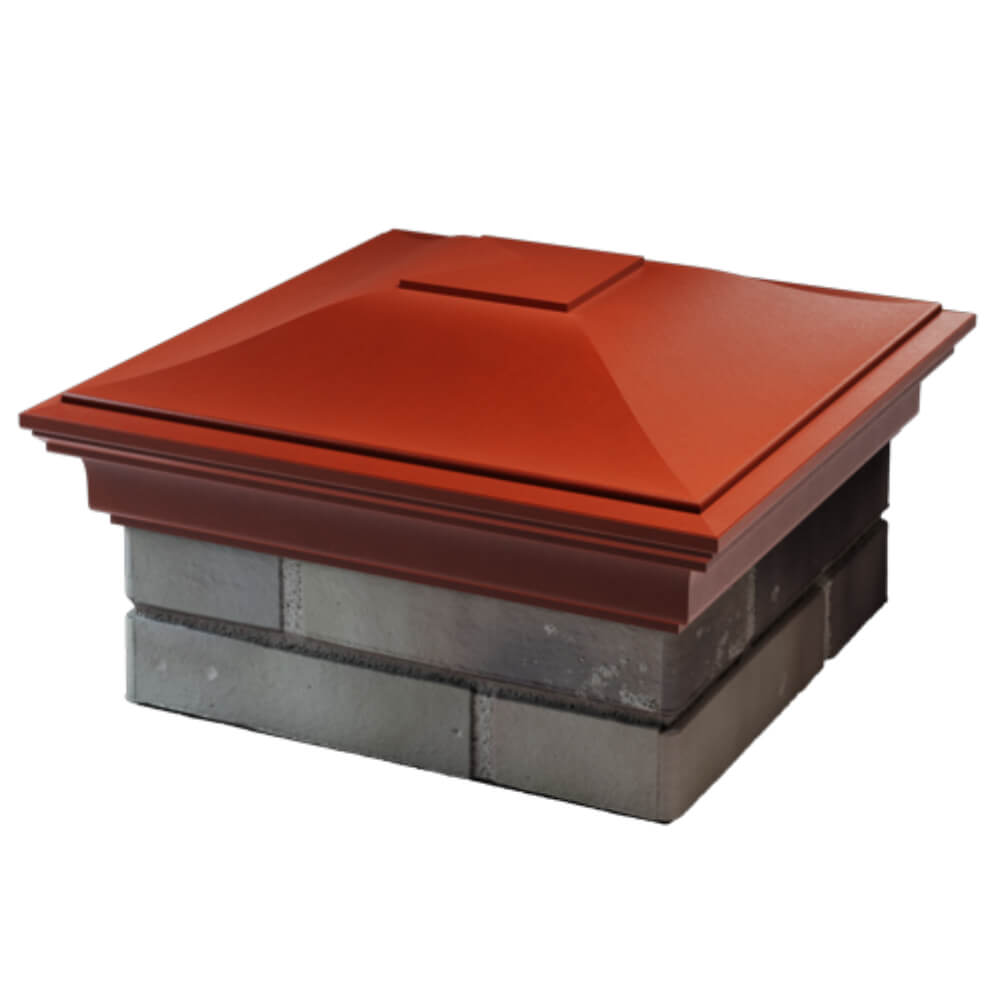 Колпак Zking Монблан Красный на столб 1.5х1.5 кирпича (385х385мм) в Ломоносове фото