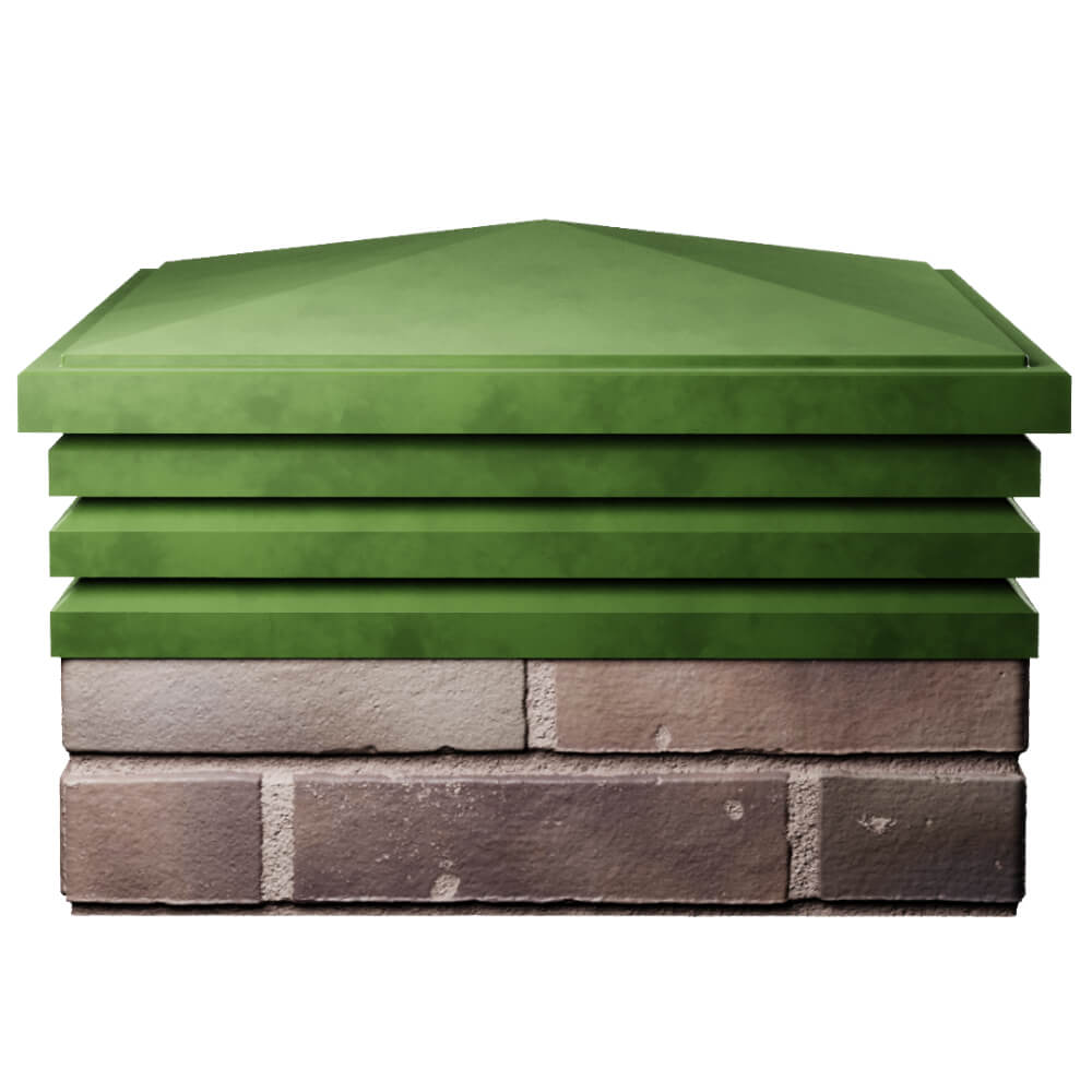 Колпак Zking Бона ХайТек Зеленый на столб 2х2 кирпича (513х513мм) Ломоносов фото