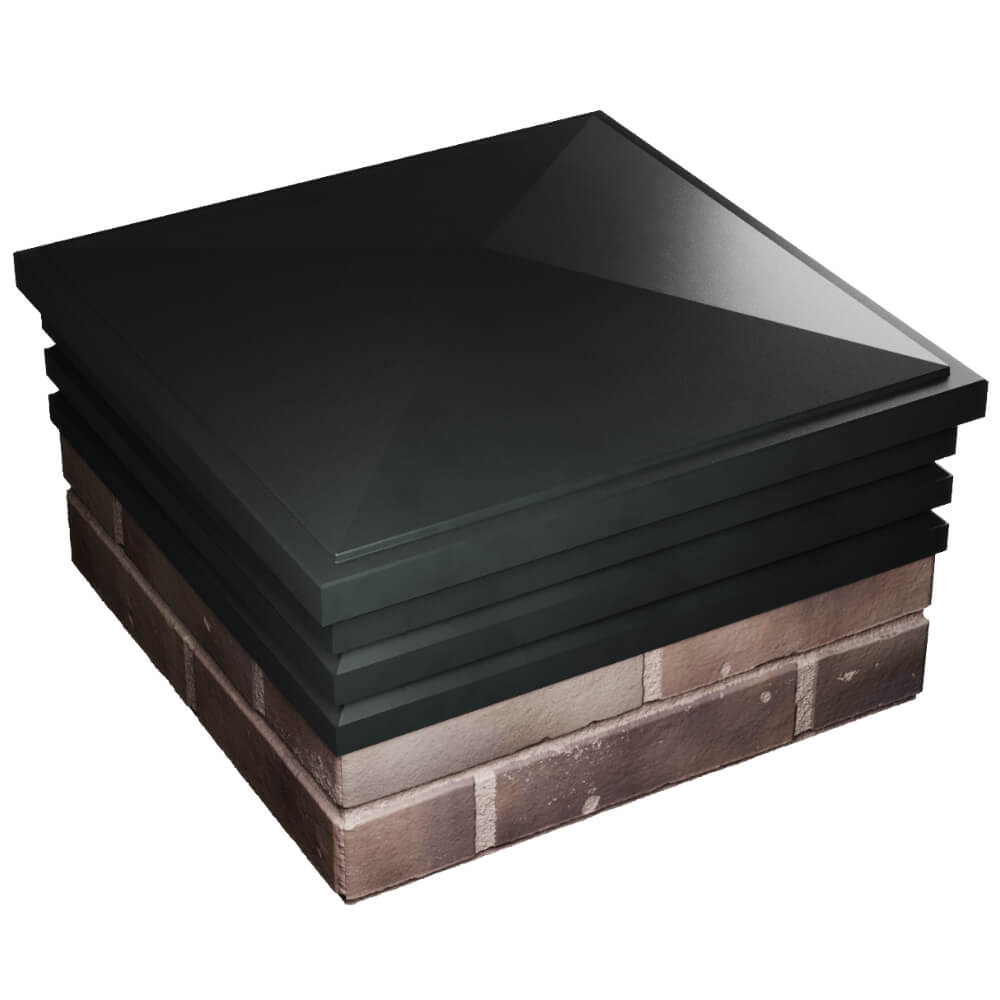 Колпак Zking Бона ХайТек Черный на столб 2х2 кирпича (513х513мм) в Ломоносове фото