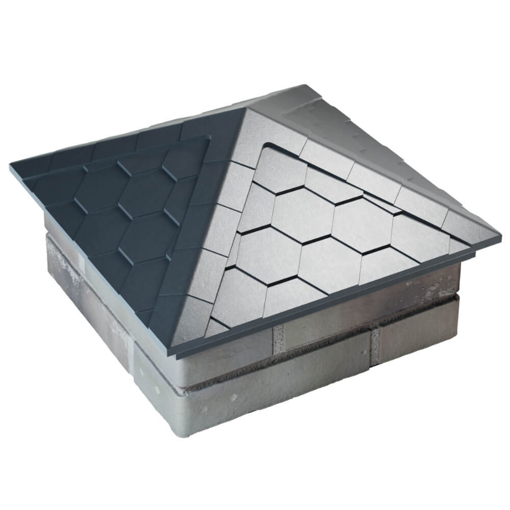 Колпак Zking Эверест Серый на столб 1.5х1.5 кирпича (390х390мм) в Ломоносове фото