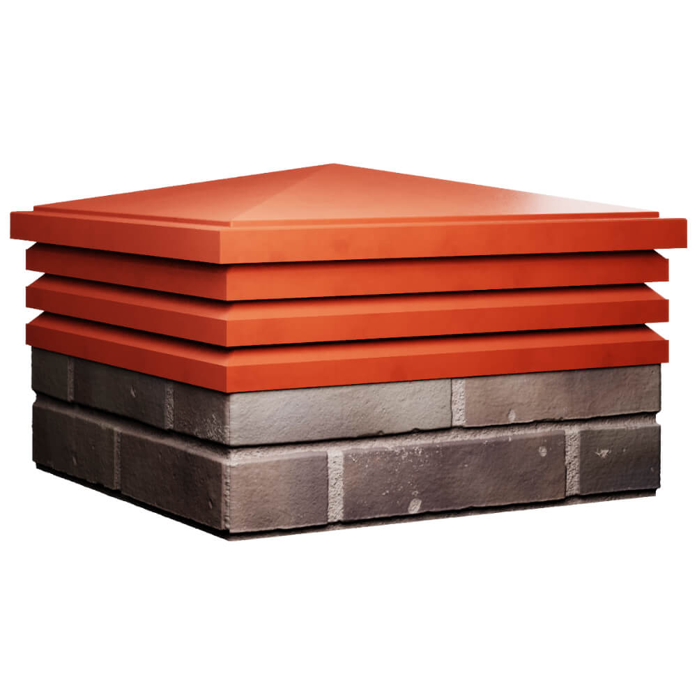 Колпак Zking Бона ХайТек Красный на столб 2х2 кирпича (513х513мм) в Ломоносове фото