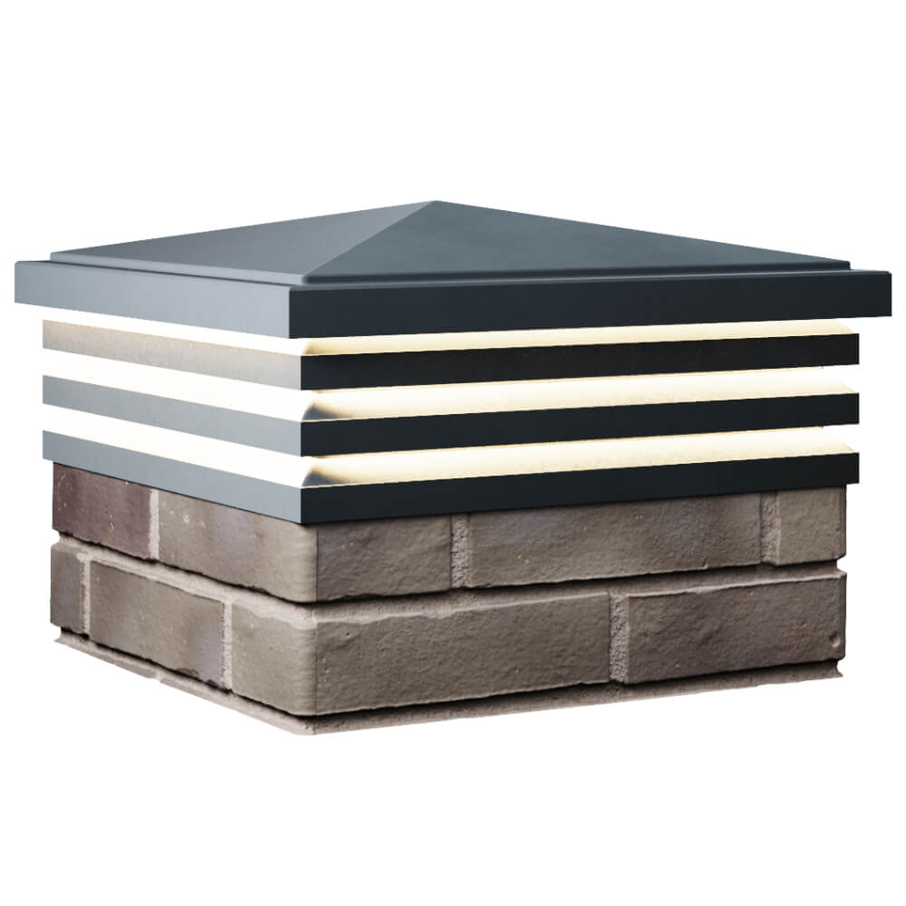 Колпак Zking Бона ХайТек Серый на столб 1.5х1.5 кирпича (385х385мм) с подсветкой в Ломоносове фото