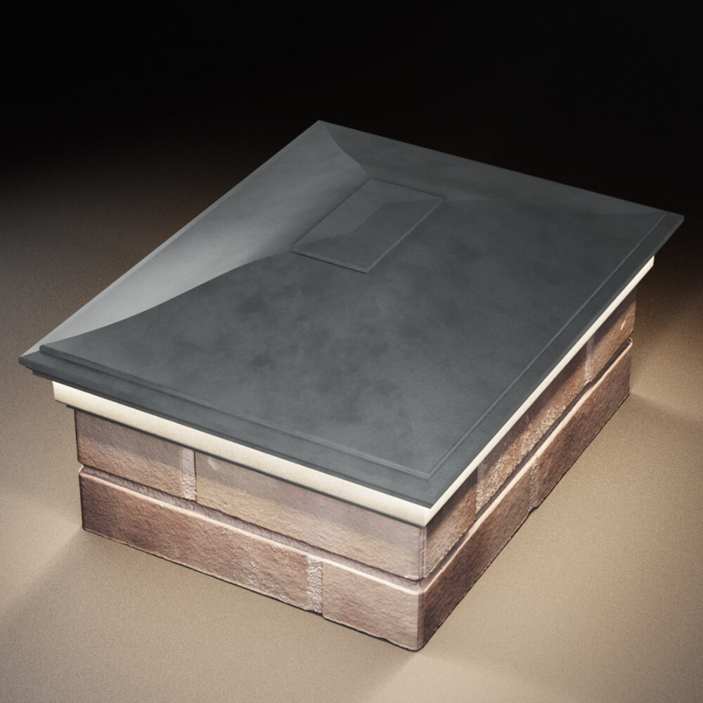 Колпак Zking Монблан Серый на столб 2х1.5 кирпича (515х385мм) c подсветкой в Ломоносове фото