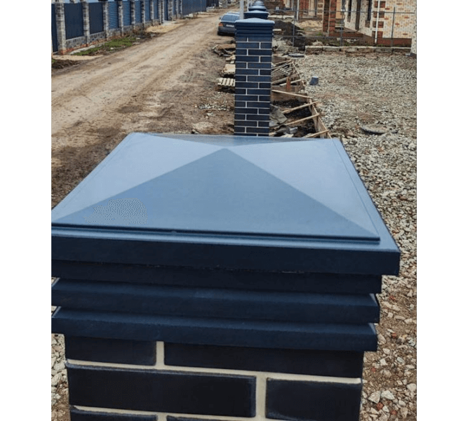 Колпак Zking Бона ХайТек Серый на столб 1.5х1.5 кирпича (385х385мм) в Ломоносове фото