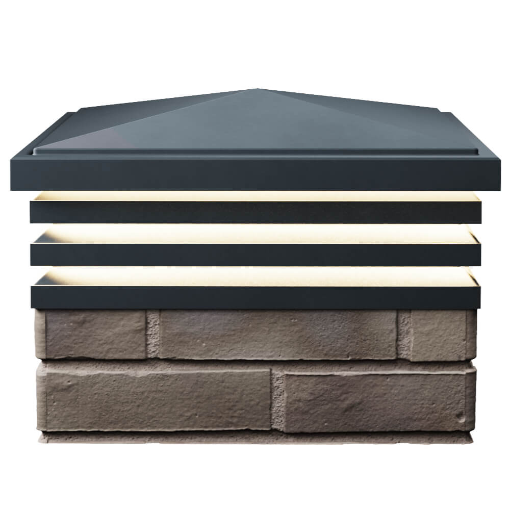 Колпак Zking Бона ХайТек Серый на столб 1.5х1.5 кирпича (385х385мм) с подсветкой в Ломоносове фото