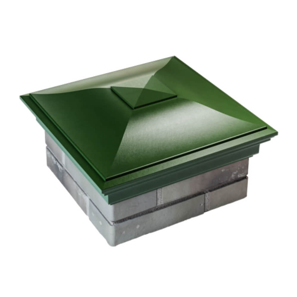 Колпак Zking Монблан Зеленый на столб 1.5х1.5 еврокирпича 0.7НФ (355х355мм) в Ломоносове фото