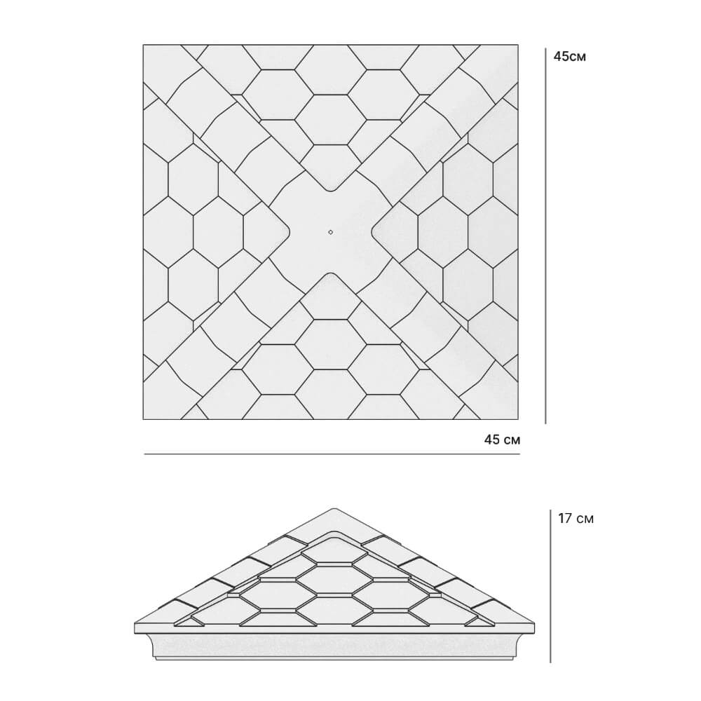 Колпак Zking Эверест Серый на столб 1.5х1.5 кирпича (390х390мм) в Ломоносове фото