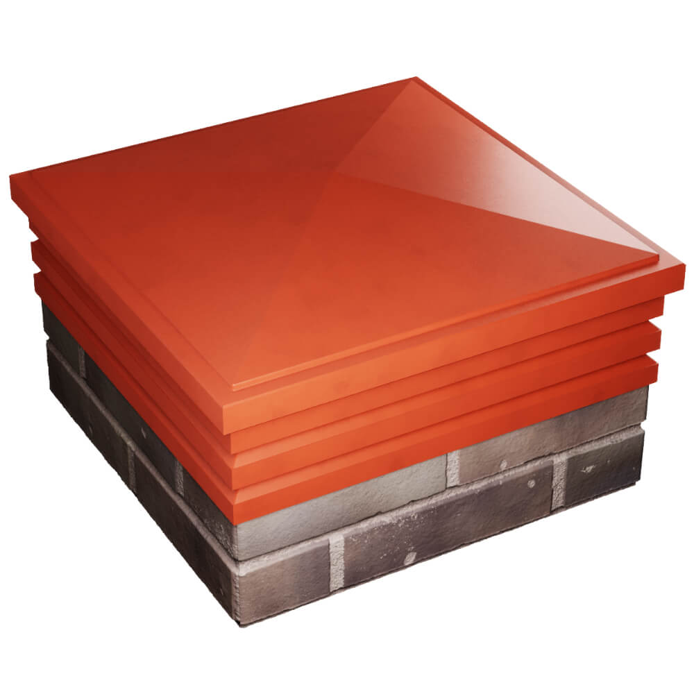 Колпак Zking Бона ХайТек Красный на столб 2х2 кирпича (513х513мм) в Ломоносове фото