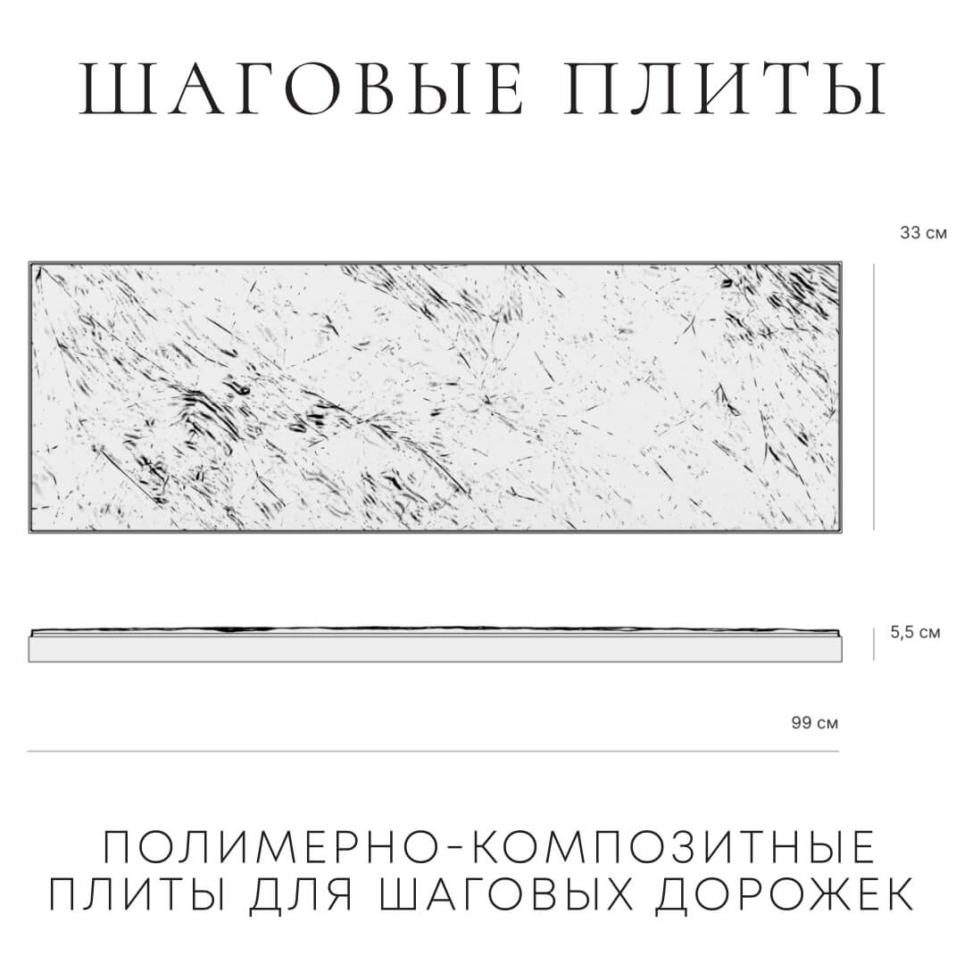 Шаговая плита STONE Графитовый Серый 990х330х55мм в Ломоносове фото