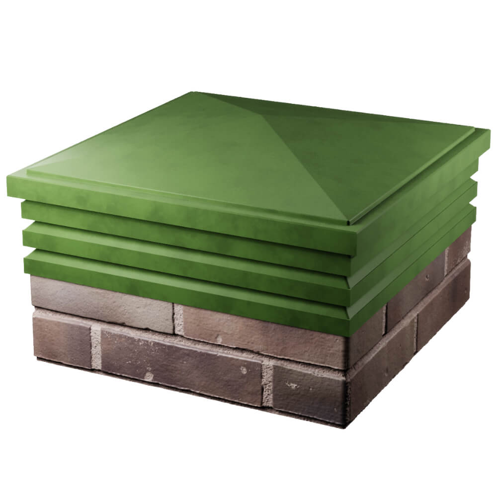 Колпак Zking Бона ХайТек Зеленый на столб 2х2 кирпича (513х513мм) в Ломоносове фото