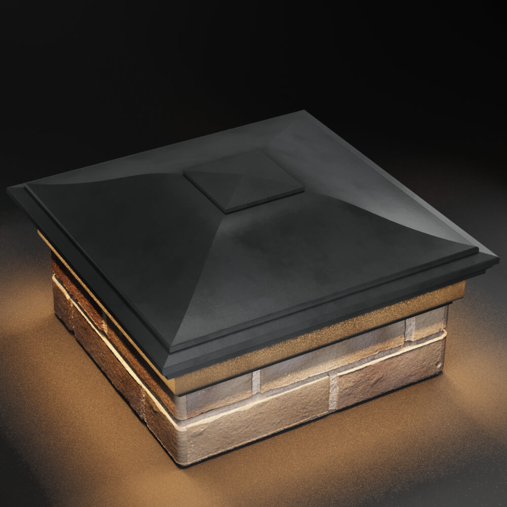 Колпак Zking Монблан Серый на столб 1.5х1.5 кирпича (385х385мм) с подсветкой в Ломоносове фото