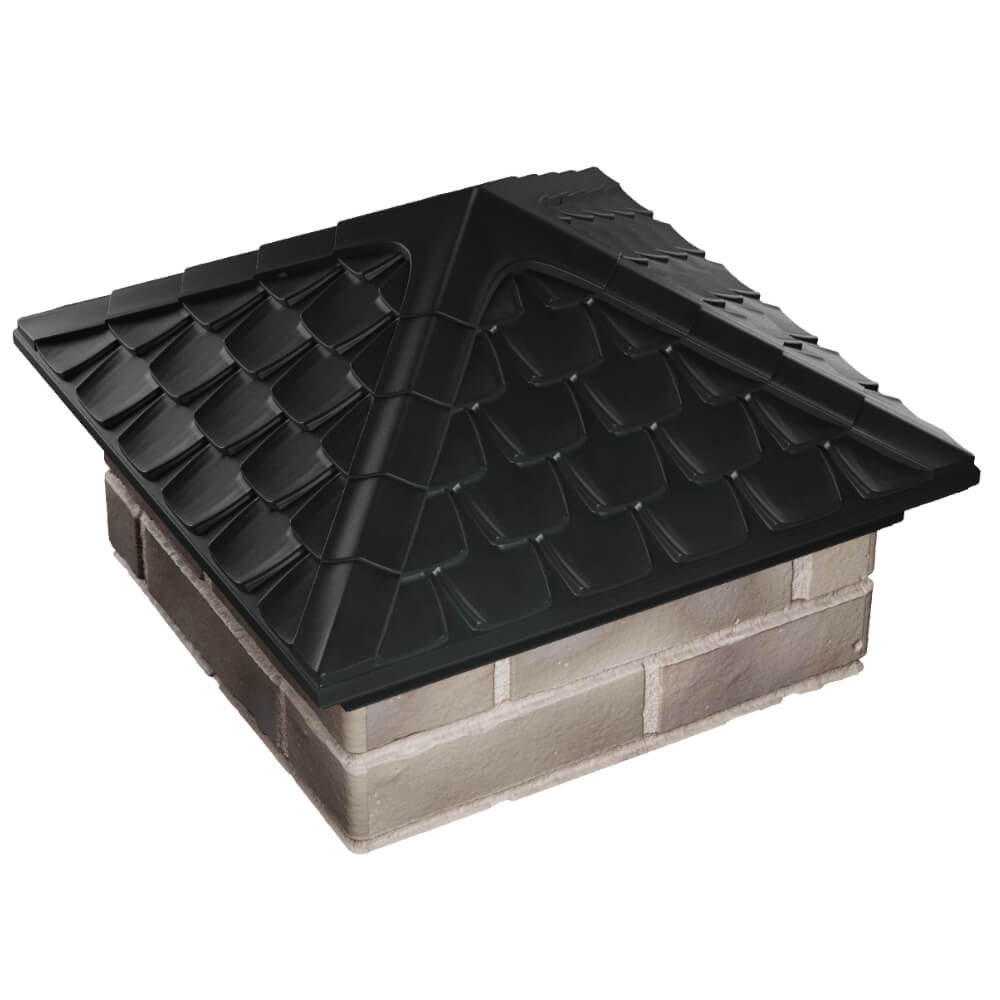 Колпак Zking Эльбрус Черный на столб 1.5х1.5 кирпича (385х385мм) в Ломоносове фото