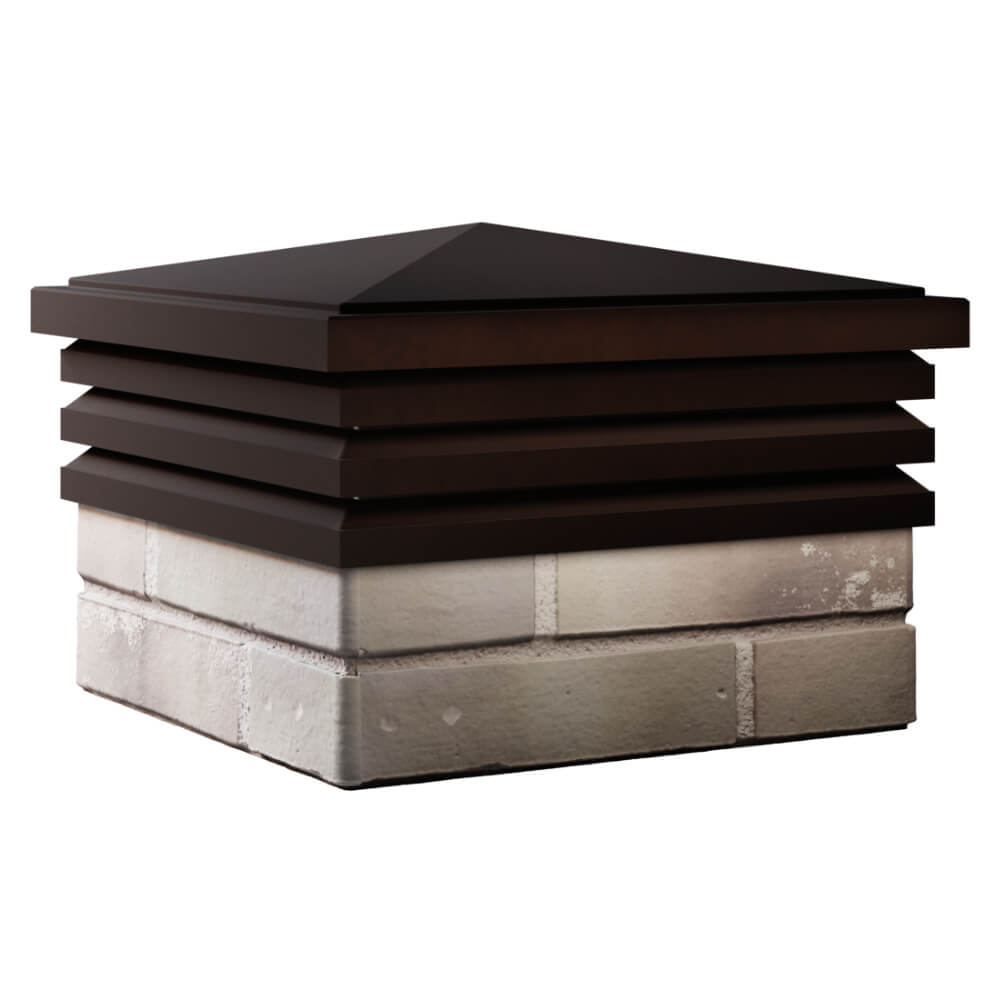 Колпак Zking Бона ХайТек Коричневый на столб 1.5х1.5 кирпича (385х385мм) в Ломоносове фото